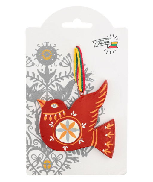 Pakabinama dekoracija rausvas paukštelis